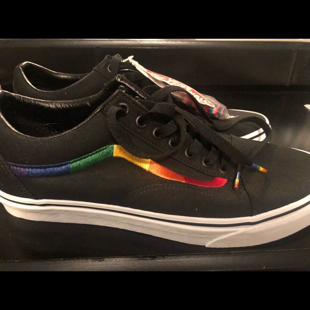 Pride rainbow Vans.